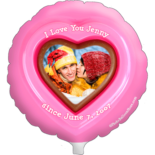 Pink Chocolate Heart Photo Balloon Pink Chocolate Heart Photo Balloon