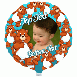 Teddy Bear Boys Photo Balloon