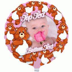 Teddy Bear Girls Photo Balloon