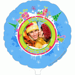 Happy Holidays Christmas Photo Balloon
