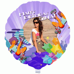 Birthday Skater & Stars Photo Balloon